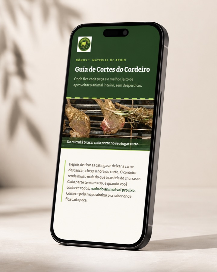 Guia de Cortes do Cordeiro no celular